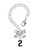 Silver Plated Black Number - 2 - Bow Charm Accessory for Tumblers and Thermal Cups