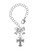 Silver Plated Scroll Cross with Antiqued Decoration - Bow Charm Accessory for Tumblers and Thermal Cups