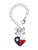 Silver Plated Texas Lone Star Heart - Bow Charm Accessory for Tumblers and Thermal Cups