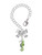 Silver Plated Lime Green Seahorse - Bow Charm Accessory for Tumblers and Thermal Cups