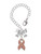 Silver Plated Pink Ribbon with Stitching - Bow Charm Accessory for Tumblers and Thermal Cups