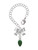 Silver Plated Green Christmas Light - Bow Charm Accessory for Tumblers and Thermal Cups