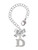 Silver Plated Large Initial - D - Bow Charm Accessory for Tumblers and Thermal Cups