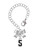 Silver Plated Black Number - 5 - Bow Charm Accessory for Tumblers and Thermal Cups