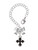 Silver Plated Small Black Enamel Botonee Cross - Bow Charm Accessory for Tumblers and Thermal Cups