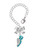 Silver Plated Teal Running Shoe - Bow Charm Accessory for Tumblers and Thermal Cups