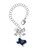 Silver Plated Blue Texas with Red Heart - Bow Charm Accessory for Tumblers and Thermal Cups