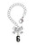 Silver Plated Black Number - 6 - Bow Charm Accessory for Tumblers and Thermal Cups
