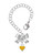 Silver Plated Mini Two Sided Yellow Heart - Bow Charm Accessory for Tumblers and Thermal Cups