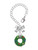 Silver Plated Green Resin Wreath with Crystals - Bow Charm Accessory for Tumblers and Thermal Cups