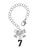 Silver Plated Black Number - 7 - Bow Charm Accessory for Tumblers and Thermal Cups