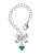 Silver Plated Mini Two Sided Teal Heart - Bow Charm Accessory for Tumblers and Thermal Cups