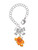 Silver Plated Hot Orange Hibiscus Flower - Bow Charm Accessory for Tumblers and Thermal Cups