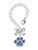 Silver Plated Large Paw with Blue Crystals - Bow Charm Accessory for Tumblers and Thermal Cups