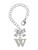 Silver Plated Large Initial - W - Bow Charm Accessory for Tumblers and Thermal Cups