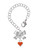 Silver Plated Mini Two Sided Orange Heart - Bow Charm Accessory for Tumblers and Thermal Cups