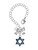 Silver Plated Blue Star Of David - Bow Charm Accessory for Tumblers and Thermal Cups