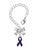 Silver Plated Purple Ribbon - Bow Charm Accessory for Tumblers and Thermal Cups