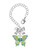 Silver Plated Large Lime Green & Blue Butterfly - Bow Charm Accessory for Tumblers and Thermal Cups