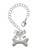 Silver Plated Large Clear Crystal Dog Bone - Bow Charm Accessory for Tumblers and Thermal Cups