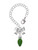 Silver Plated Christmas Lights - Green Resin - Bow Charm Accessory for Tumblers and Thermal Cups
