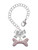 Silver Plated Large Light Pink Crystal Dog Bone - Bow Charm Accessory for Tumblers and Thermal Cups