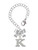 Silver Plated Large Initial - K - Bow Charm Accessory for Tumblers and Thermal Cups