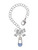 Silver Plated Blue Baby Safety Pin - Bow Charm Accessory for Tumblers and Thermal Cups