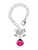 Silver Plated Mini Hot Pink Ladybug - Bow Charm Accessory for Tumblers and Thermal Cups