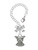 Silver Plated Antiqued Angel with Bow & Crystal - Bow Charm Accessory for Tumblers and Thermal Cups