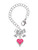 Silver Plated Small Long Hot Pink Heart - Bow Charm Accessory for Tumblers and Thermal Cups