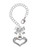 Silver Plated Heart with 3 AB Crystals - Courage Strength Wisdom - Bow Charm Accessory for Tumblers and Thermal Cups