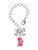 Silver Plated Hot Pink Glitter Cat - Bow Charm Accessory for Tumblers and Thermal Cups