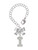 Silver Plated Crystal Initial - I - Bow Charm Accessory for Tumblers and Thermal Cups