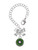 Silver Plated 3-D Green Enamel Kiwi - Bow Charm Accessory for Tumblers and Thermal Cups