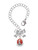 Silver Plated Red Enamel Firefighter Helmet - Bow Charm Accessory for Tumblers and Thermal Cups