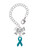 Silver Plated Teal Ribbon - Bow Charm Accessory for Tumblers and Thermal Cups