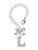 Silver Plated Crystal Initial - L - Bow Charm Accessory for Tumblers and Thermal Cups