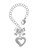 Silver Plated Textured Open Heart - Bow Charm Accessory for Tumblers and Thermal Cups