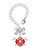 Silver Plated Red Fire Department Shield with Axes - Bow Charm Accessory for Tumblers and Thermal Cups