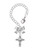 Silver Plated Scroll Cross with Clear Crystal - Bow Charm Accessory for Tumblers and Thermal Cups