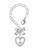 Silver Plated Open heart with Imitation Pearl Drop - Bow Charm Accessory for Tumblers and Thermal Cups