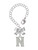 Silver Plated Crystal Initial - N - Bow Charm Accessory for Tumblers and Thermal Cups