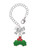 Silver Plated Christmas Holly & Red Crystal Berries - Bow Charm Accessory for Tumblers and Thermal Cups