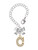 Gold-tone Crystal Initial - C - Bow Charm Accessory for Tumblers and Thermal Cups