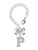 Silver Plated Crystal Initial - P - Bow Charm Accessory for Tumblers and Thermal Cups