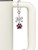 Silver Plated Medium Translucent Maroon Paw - Bow Charm Accessory for Tumblers and Thermal Cups