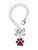 Silver Plated Medium Translucent Maroon Paw - Bow Charm Accessory for Tumblers and Thermal Cups