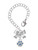 Silver Plated Mini Paw with Blue Crystals - Bow Charm Accessory for Tumblers and Thermal Cups