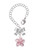 Silver Plated Pink Plumeria Flower - Bow Charm Accessory for Tumblers and Thermal Cups